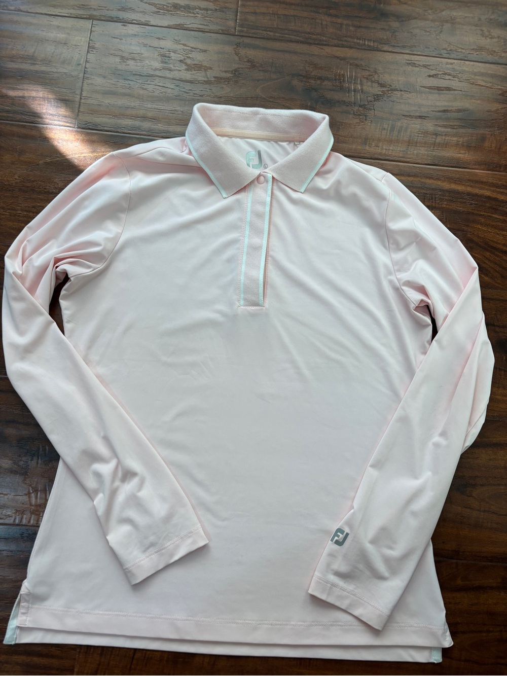 FootJoy Pale Pink Long-Sleeve Polo Top